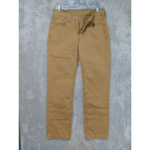 Levis 514 Jeans Mens 29x30 Beige Denim Slim Straight Mid Rise Cotton White Tab - Picture 1 of 9